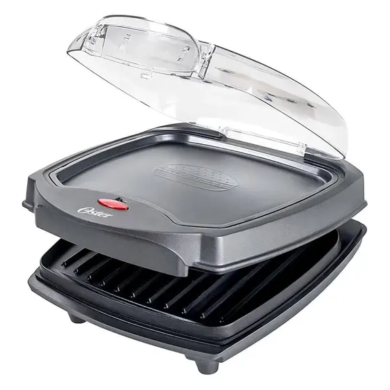 Grill Burger Elétrico Oster 2 em 1 Inox com Estufa 127V OGRL500