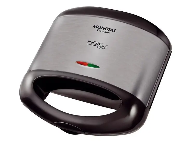 Sanduicheira Grill Mondial Premium Preta Inox 800W 220V