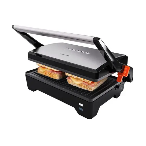 Grill Elétrico Cadence Chapa Firme Inox Abertura 180° 1600W