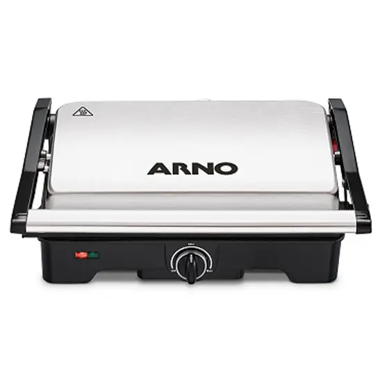 Grill Elétrico Arno Dual Antiaderente Preto e Inox 1100W GNOX