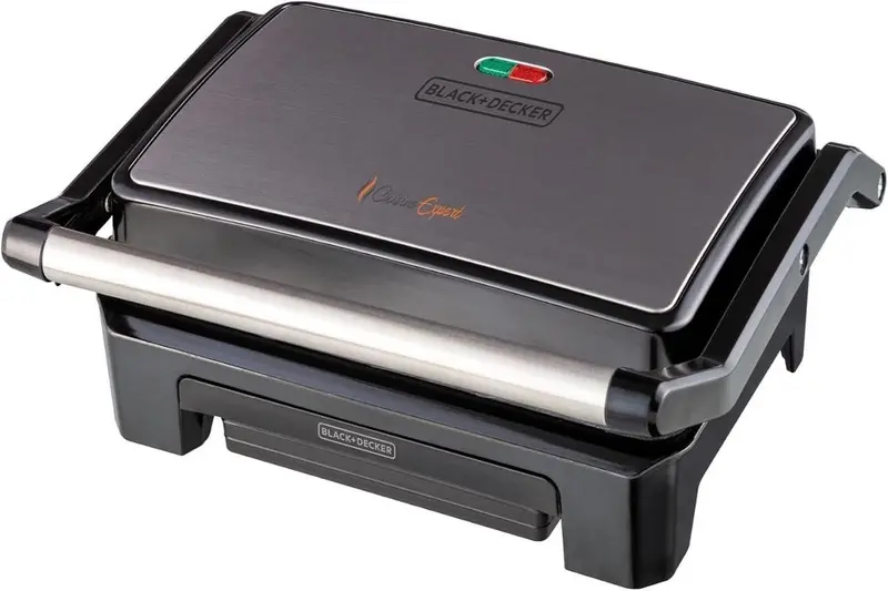 Grill Elétrico Black+Decker Cuisine Expert Preto e Inox 800W 127V G1200