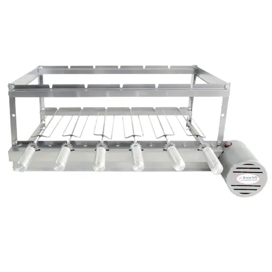 Grill Churrasqueira Elétrica Giratória Brasa Grill Inox 6 Espetos Bivolt