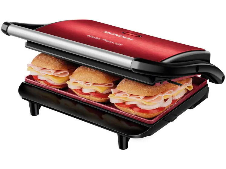 Grill Elétrico Mondial Master Press 2 em 1 Antiaderente 1000W PG-01-RC