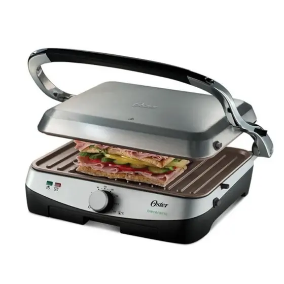 Churrasqueira Elétrica Grill Oster Antiaderente Inox 220V