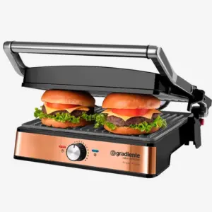 Grill Press Elétrico Gradiente Prime Inox Cobre 1500W 127V PGGR152 Grill Press Elétrico Gradiente Prime Inox Cobre 1500W 127V PGGR152