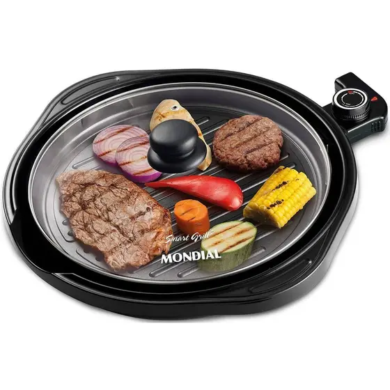 Grill Elétrico Redondo Mondial Smart Grill Preto 220V G-04