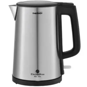 Chaleira Elétrica Electrobras Thermo+ 1.5L 1200W 127V Prata/Preta EBJE-04 Chaleira Elétrica Electrobras Thermo+ 1.5L 1200W 127V Prata/Preta EBJE-04