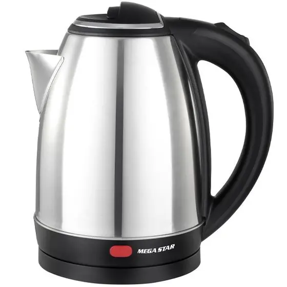 Chaleira Elétrica Mega Star 1.8L 1850W 220V Prata/Preta TM9506