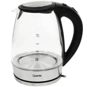 Chaleira Elétrica de Vidro Quanta 1.8L 2000W 220V Preta/Prata QTC900