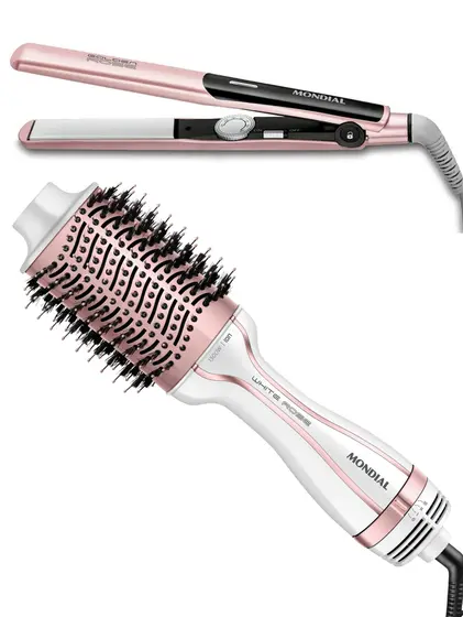 Prancha Mondial P-20 (Kit 2 em 1 com Escova Secadora ES-50) Bivolt