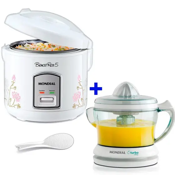Panela de Arroz Elétrica Mondial Bianca Rice 5 Xícaras NPE-05-5X