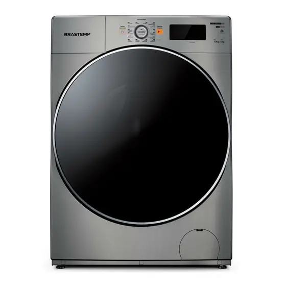 Lava e Seca Brastemp 10.1kg/6kg Prata Água Quente com Ciclo Tira Manchas Pro BNQ10AS