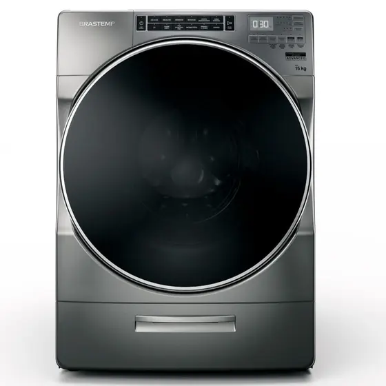 Lavadora de Roupas Brastemp 15 kg 13 Programas Dispenser Auto Dosagem Titanium BNF15AS