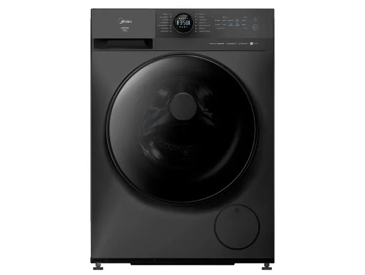 Lavadora de Roupas Midea Slim HealthGuard Smart Inverter 11 kg Água Fria e Quente Titanium MF201W110WB/GK-01