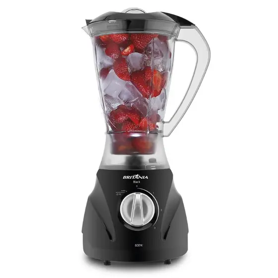 Liquidificador Britânia Black Preto 600W 2.1L Lâminas Aço Inox (220V)
