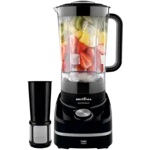 Liquidificador Britânia Revert Turbo Preto 1200W 12 Velocidades com Filtro BLQ1250