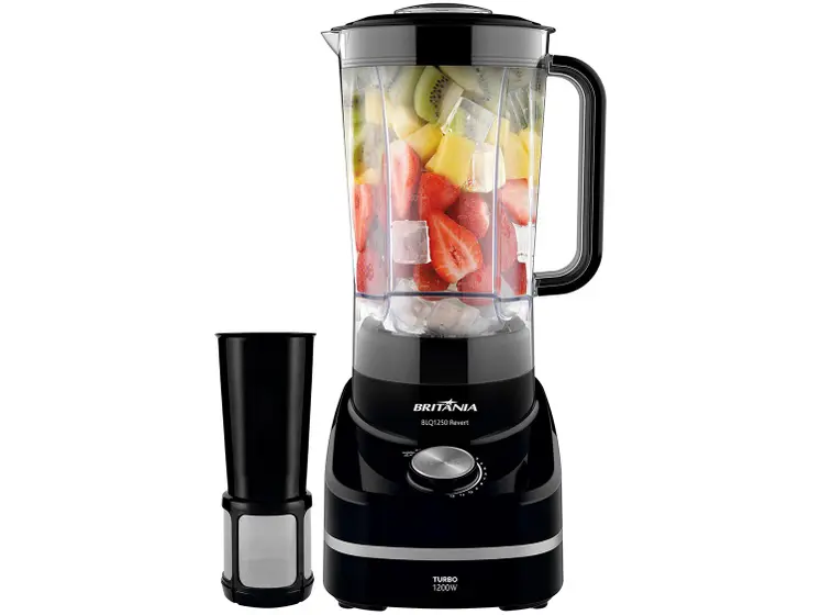 Liquidificador Britânia Revert Turbo Preto 1200W 12 Velocidades com Filtro BLQ1250