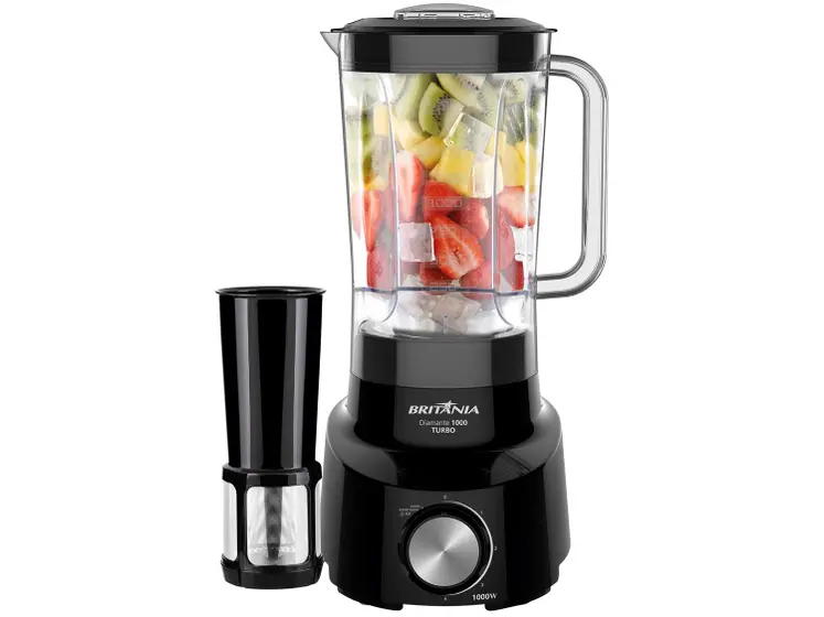 Liquidificador Britânia Diamante 1000 Turbo Preto 1000W 4 Velocidades com Filtro e Pulsar