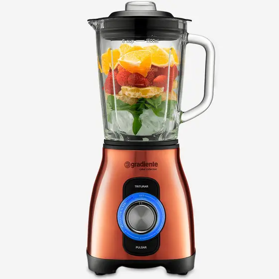 Liquidificador Gradiente Cobre Copo de Vidro 1.5L 1000W (110V)