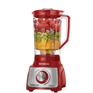 Liquidificador Mondial Turbo Inox Vermelho 1100W 12 Velocidades com Filtro L-1100-RI Liquidificador Mondial Turbo Inox Vermelho 1100W 12 Velocidades com Filtro L-1100-RI