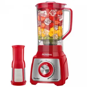 Liquidificador Mondial Turbo Inox Vermelho 1200W 12 Velocidades com Filtro L-1200-RI Liquidificador Mondial Turbo Inox Vermelho 1200W 12 Velocidades com Filtro L-1200-RI
