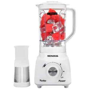 Liquidificador Mondial Turbo Power Branco 500W 3 Velocidades com Filtro L-99-WB Liquidificador Mondial Turbo Power Branco 500W 3 Velocidades com Filtro L-99-WB