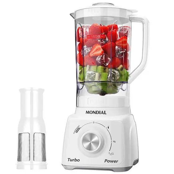 Liquidificador Mondial Turbo Power Branco 550W 3 Velocidades Pulsar L-99-WG (220V)