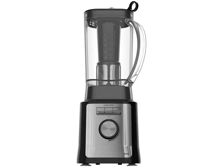 Liquidificador Philco Easy Smart Turbo Preto 1200W 12 Velocidades com Filtro PLQ1600P