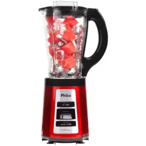 Liquidificador Philco Smart Vermelho 600W Copo de Vidro PLQ2000