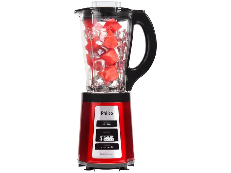 Liquidificador Philco Smart Vermelho 600W Copo de Vidro PLQ2000
