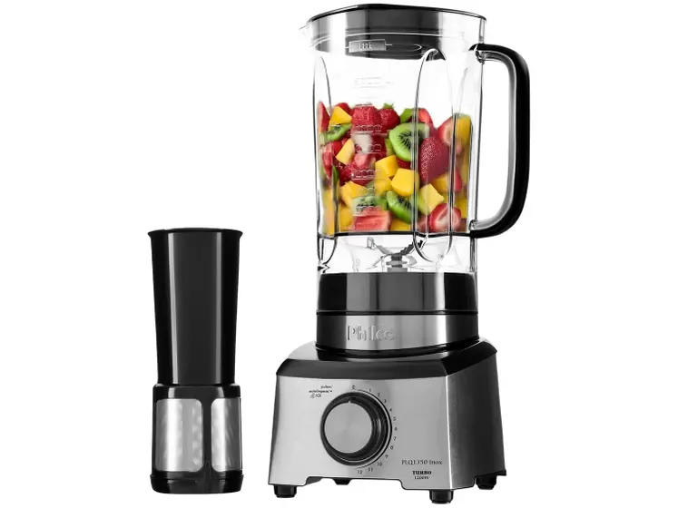 Liquidificador Philco Turbo Preto/Cinza 1200W 12 Velocidades com Filtro PLQ1350