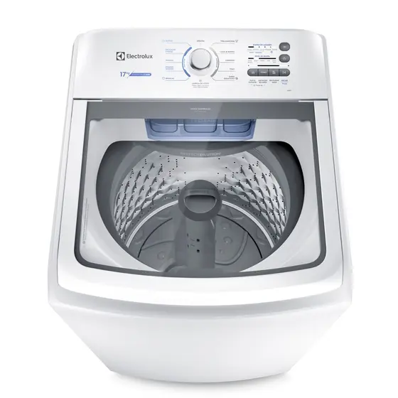 Lavadora de Roupas Electrolux Essential Care 17 kg Cesto Inox e Jet&Clean Branca LED17