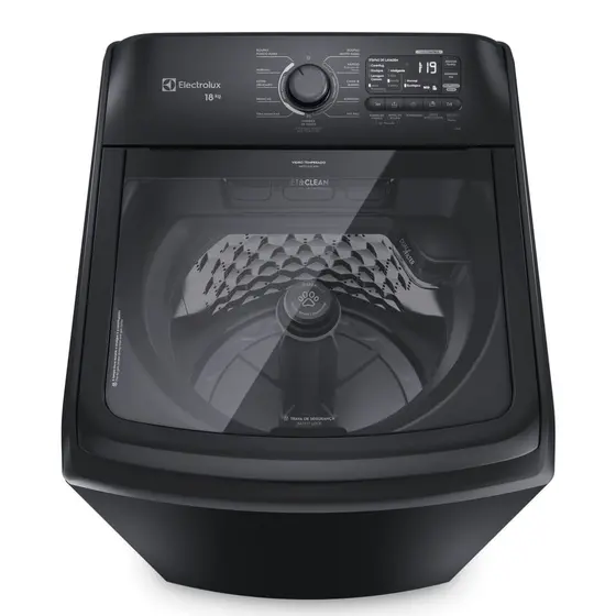 Lavadora de Roupas Electrolux Expert 18 kg Tripla Filtragem e Jatos Poderosos Preta LEB18