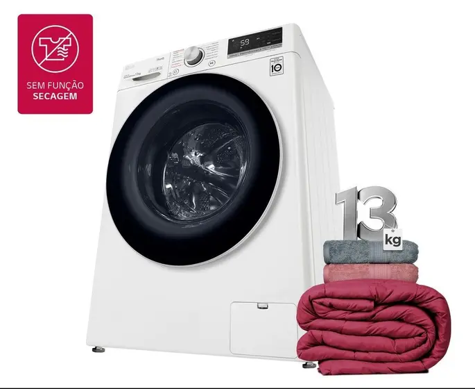 Lavadora de Roupas Smart LG VC4 13 kg Inteligência Artificial AI DD Branco 127V FV5013WC4