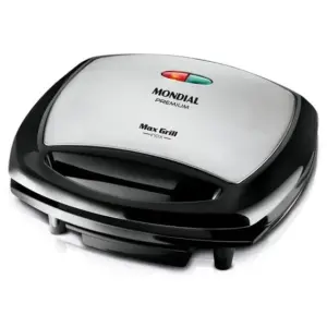 Grill Sanduicheira Mondial Max Grill 2 em 1 Preto e Inox Antiaderente 1000W G-07 Grill Sanduicheira Mondial Max Grill 2 em 1 Preto e Inox Antiaderente 1000W G-07