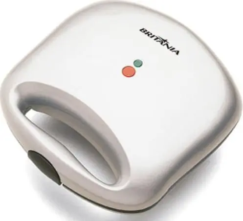 Mini Sanduicheira Grill Britânia 2 em 1 Branca Antiaderente 700W 127V
