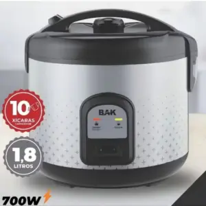 Panela de Arroz Elétrica BAK 10 Xícaras 1.8L 700W Inox 220V Panela de Arroz Elétrica BAK 10 Xícaras 1.8L 700W Inox 220V