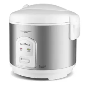 Panela de Arroz Elétrica Britânia 5 Xícaras Antiaderente Branca BPA5BI Panela de Arroz Elétrica Britânia 5 Xícaras Antiaderente Branca BPA5BI