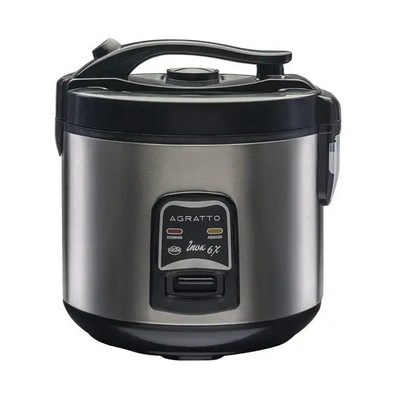 Panela de Arroz Elétrica Agratto 6 Xícaras 400W Inox 220V PAI-6X