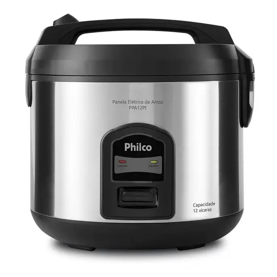 Panela de Arroz Elétrica Philco 12 Xícaras 5L Inox Antiaderente 220V