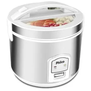 Panela de Arroz Elétrica Philco Ellegance 5 Xícaras 400W Inox Branco 220V Panela de Arroz Elétrica Philco Ellegance 5 Xícaras 400W Inox Branco 220V