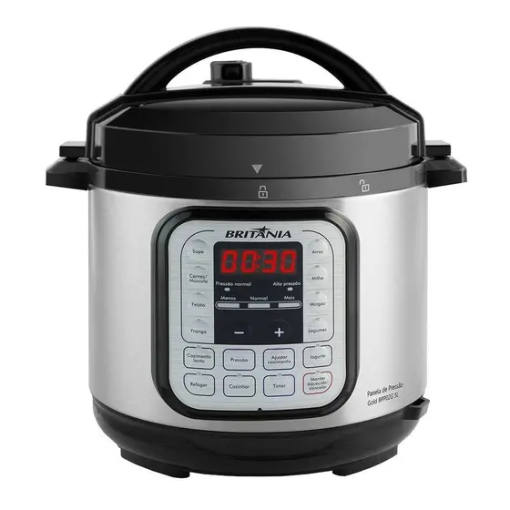 Panela de Pressão Elétrica Britânia Supreme Gold 5L Inox BPP02G