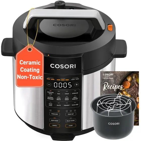 Panela de Pressão Elétrica Cosori 6L 1100W Aço Inoxidável 9 em 1