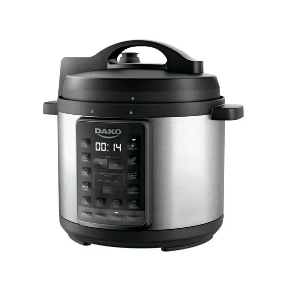 Panela de Pressão Elétrica Dako 6L 1000W Multifunções Preto 110V