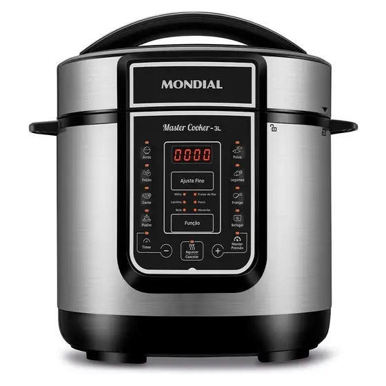 Panela de Pressão Elétrica Mondial 3L Inox