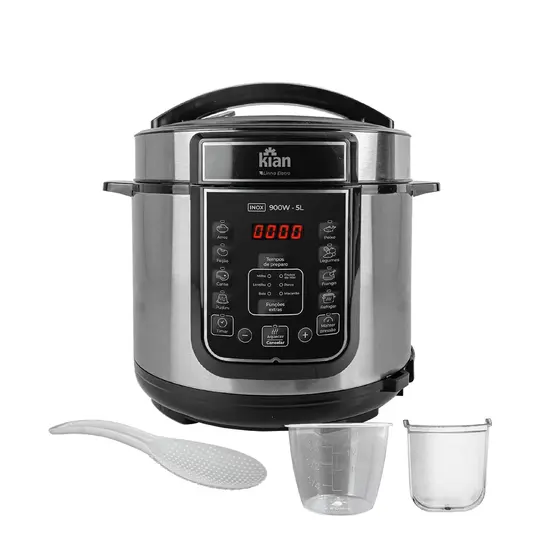 Panela de Pressão Elétrica Kian 5L 900W Inox 127V