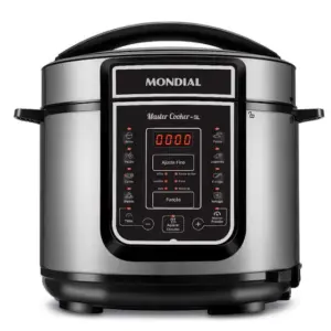 Panela de Pressão Elétrica Mondial Master Cooker 5L Preta com Prata 127V PE38 Panela de Pressão Elétrica Mondial Master Cooker 5L Preta com Prata 127V PE38