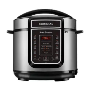 Panela de Pressão Elétrica Mondial Master Cooker 5L Preta com Prata 127V PE38 Panela de Pressão Elétrica Mondial Master Cooker 5L Preta com Prata 127V PE38