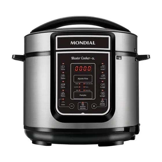 Panela de Pressão Elétrica Mondial Master Cooker 5L Preta com Prata 127V PE38