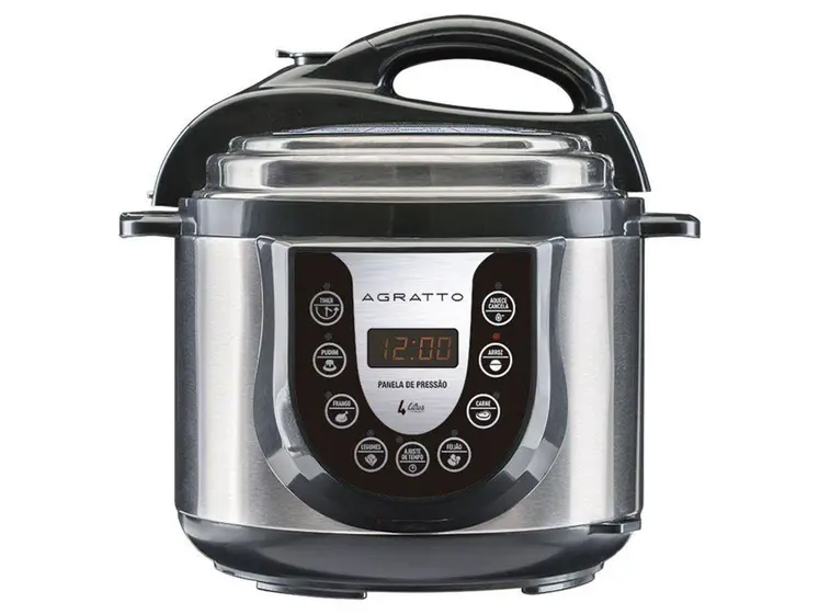 Panela de Pressão Elétrica Agratto 4L 800W Preta com Timer PED-01